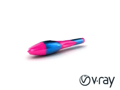 Futuristic Harpoon Ultramarine Fluorescent Pink model pack Low-poly 3D model
