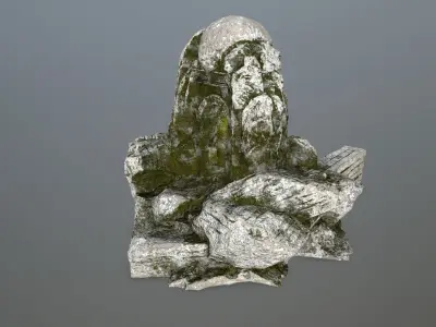 skull cave Low-poly 3D model