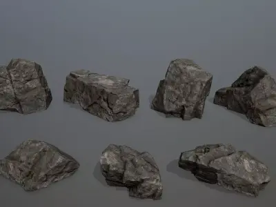 Rock Set 12 Low-poly 3D model