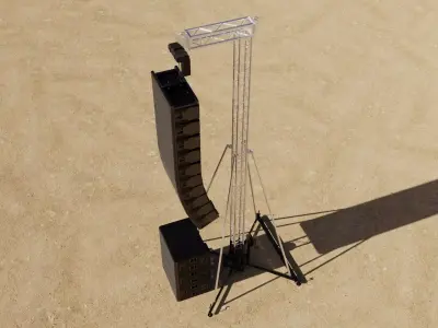 Concert Speaker Line Array Tower 3D model