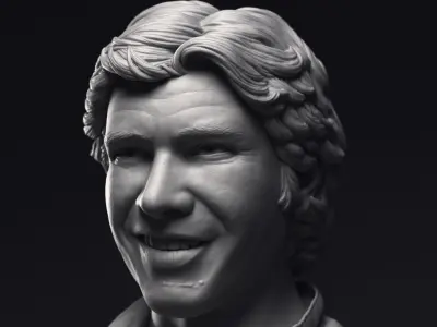 Harrison Ford as Han Solo Bust Printable 3D Model 3D print model