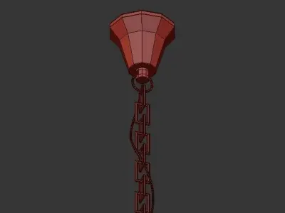Goslar chandelier made of glass and metal 3D model