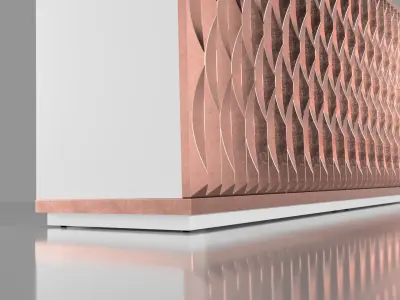 Credenza Sideboard with 4 carved doors 3D model