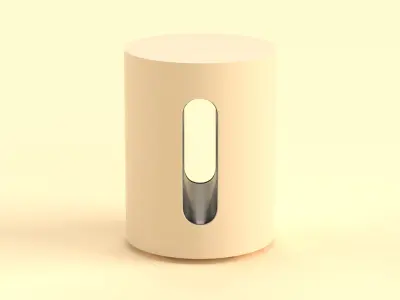 Wireless Subwoofer Light Brown Low-poly 3D model