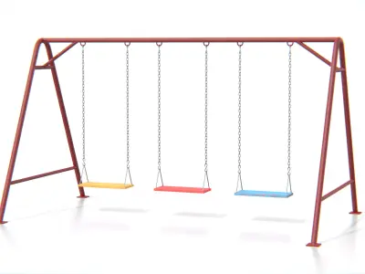 Metal Swing Set Low-poly 3D model