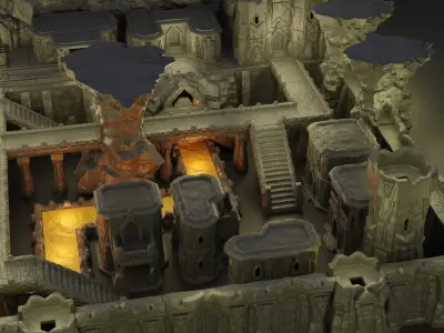 Underground Dwarf Settlement Tabletop Terrain 28 mm 3D print model