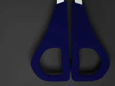 Scissors two pairs of Low-poly 3D model