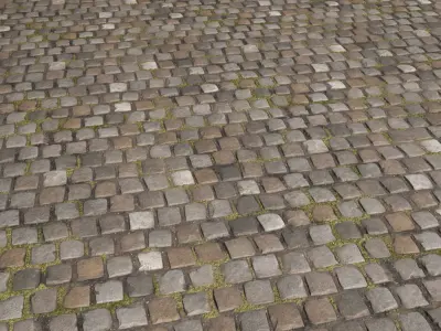 COBBLESTONE RAILWAY PBR SEAMLESS GROUND TEXTURE 3D model