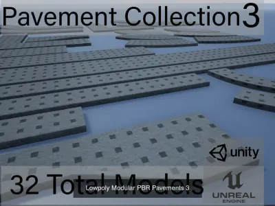 PBR Modular Lowpoly Pavement Mega Pack