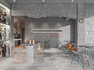 restaurant cafe  interior   3D model