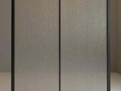Glass partition door 477 Low-poly 3D model
