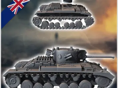 Valentine Mark Mk IX infantry tank - UK United WW2 Kingdom Briti 3D print model