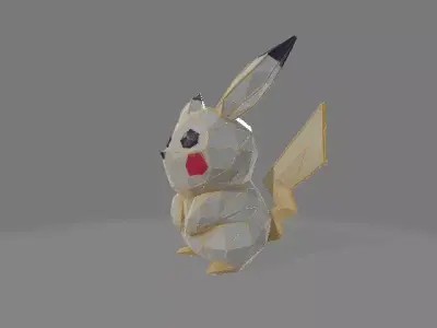 High Poly Pikachu Sculpture 3D print model