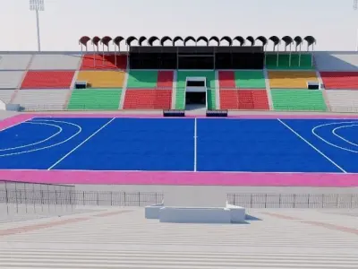 National Hockey Stadium Lahore - Pakistan Low-poly 3D model