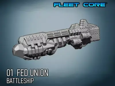 FLEET CORE- 01 FED UNION BATTLESHIP 3D print model