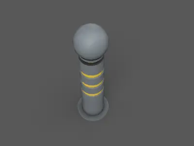 Bollard Low Poly light pole Low-poly 3D model
