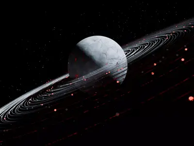 Sci-Fi Ringed Planet 3D Model  Space Environment Asset Low-poly 3D model