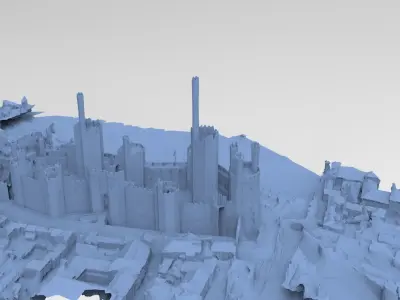 Medieval Castle in Town 3D model