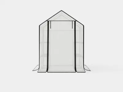 Walk in green house Low-poly 3D model