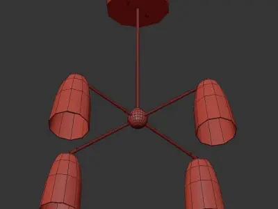 Spotlight three - light chandelier gold 3D model