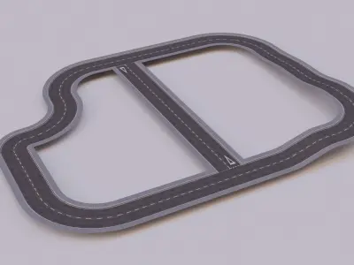 Modular Roads - Low Poly PBR Low-poly 3D model