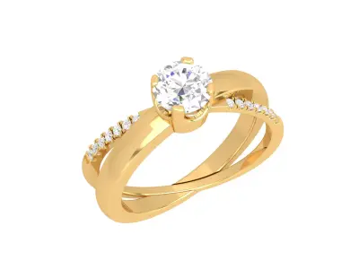 Double Band Diamond Ring For Women 3D Print Model Render STL 3D print model