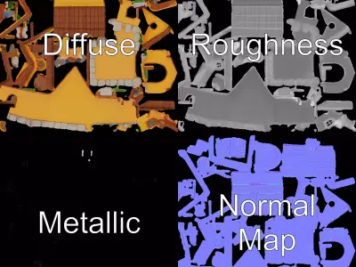 Charming Cottage model pack Low-poly 3D model