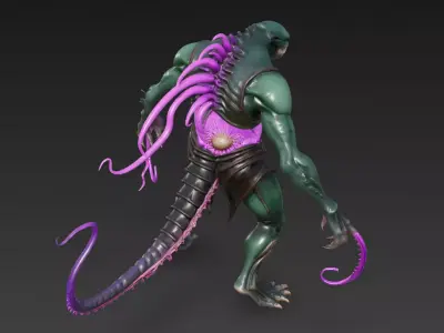 Tentacle Alien Monster 3D model 3D model