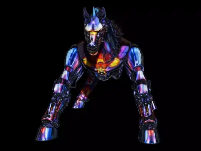 Mechanical Horse Futuristic Robotic Steed Game 3D print model