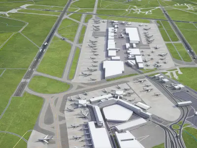 Cologne - Bonn Airport - CGN Low-poly 3D model