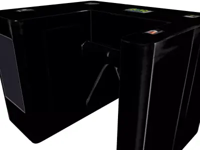 Modern Security Turnstile Gate System Low-poly 3D model