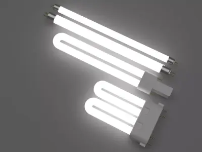 Illuminated Fluorescent Tubes Set 3D model