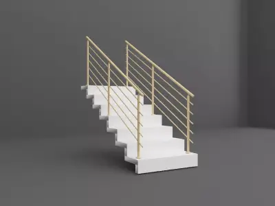 Stairs staircase gold Free 3D model
