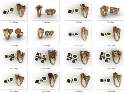 ring 109 pieces drawing 3d rihone drawing ring rings ring gold 3D print model