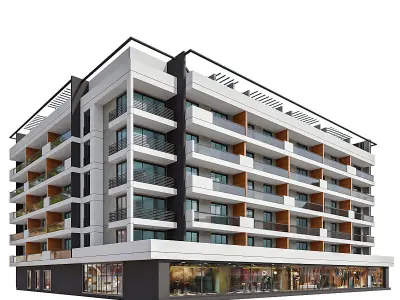 Modern Residential Building 09 3D model