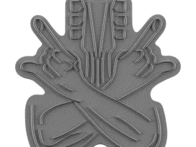 Guitar Rock Neon Sign 3D model