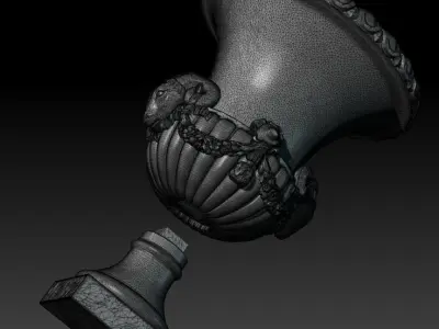 Decorated vase with aries 3D model