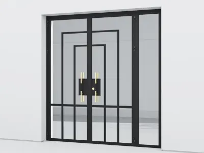 Aluminium door 224 3D model