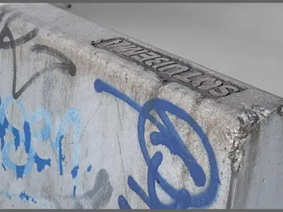 Jersey Barrier Low-poly 3D model get