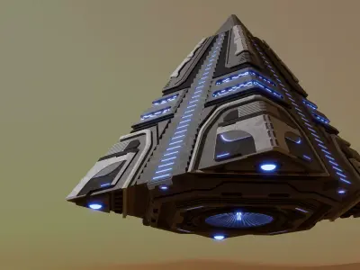 Pyramid Spaceship 3D model