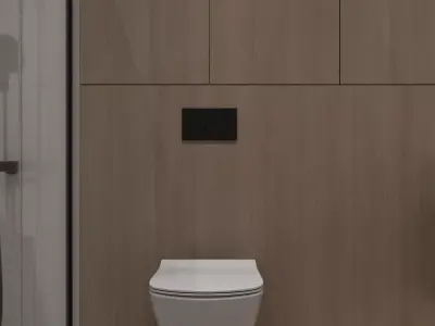 modern bedroom and bathroom 3D model