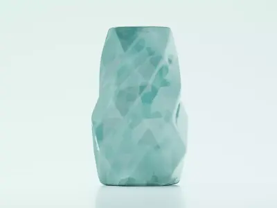 Faceted Aqua Modern Vase Free low-poly 3D model