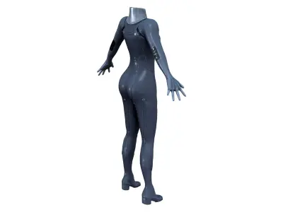 Sci-fi Futuristic Full Body Suit Low-poly 3D model
