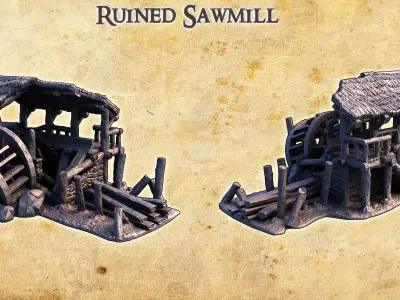 Ruined Sawmill - Tabletop Terrain - 28 MM 3D print model