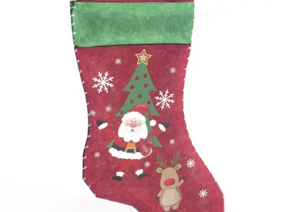 Christmas Stocking Low-poly 3D model
