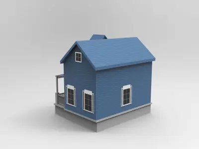 Modern House Low-poly 3D Model Low-poly 3D model