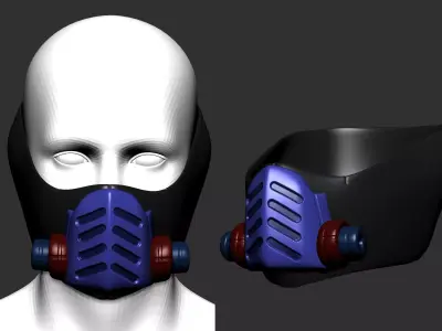 gas mask helmet scifi high poly sculpt 3d printable  3D model order