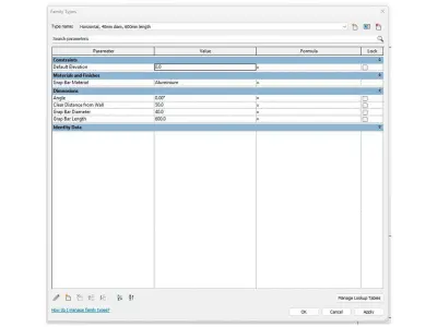 Revit Grap Bar Towel Rail Wall Based Family 3D model