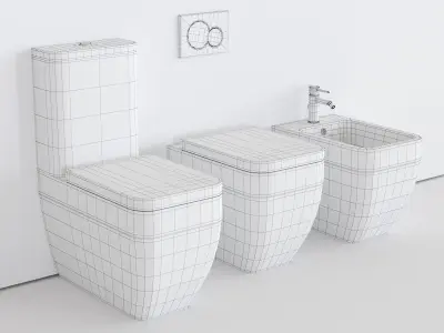 Scarabeo Ceramiche Next WC art 8303 art 8304 art 8305 Low-poly 3D model