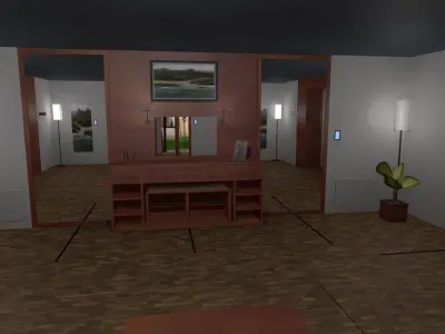 Closet open door 3D model